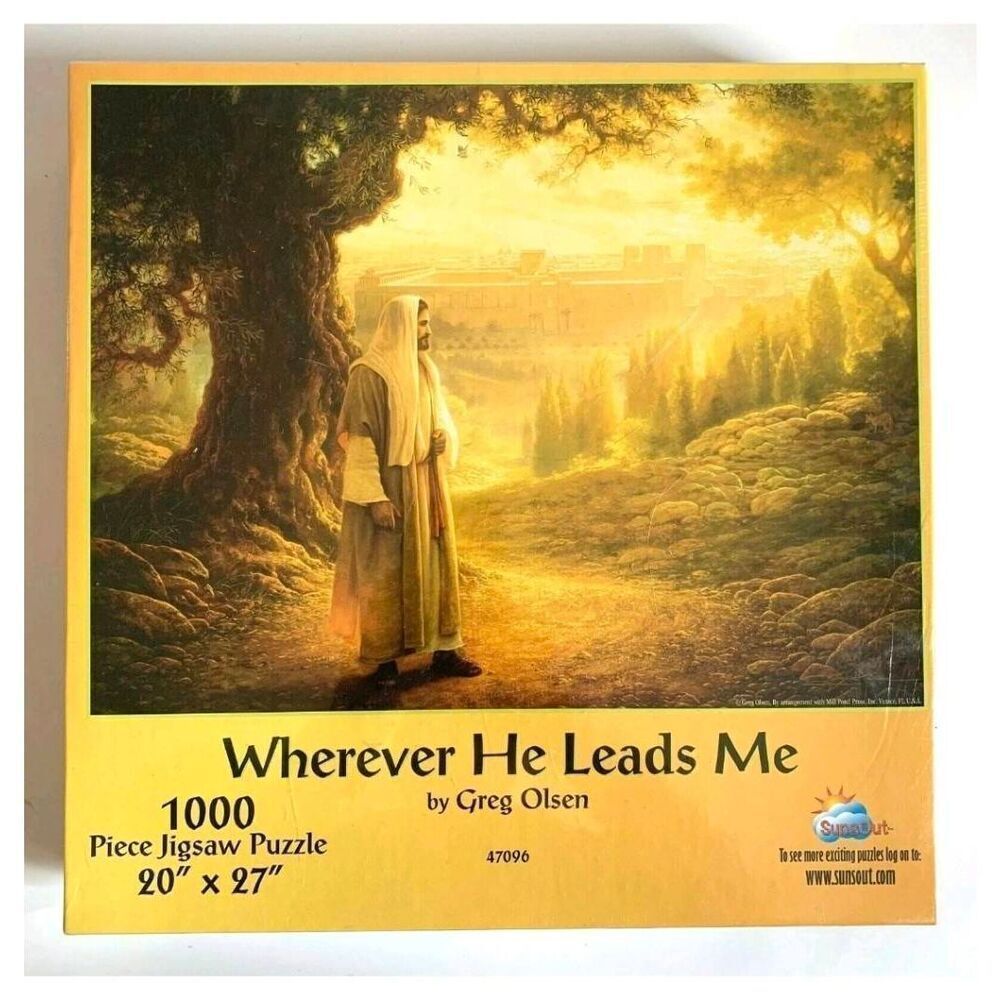 SunsOut Wherever He Leads Me by Greg Olsen 1000 piece jigsaw puzzle #47096 NEW